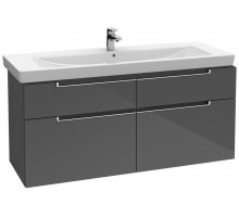 Тумба под раковину Villeroy&Boch Subway 2.0 A69800FP, Glossy Grey, 128,7 см