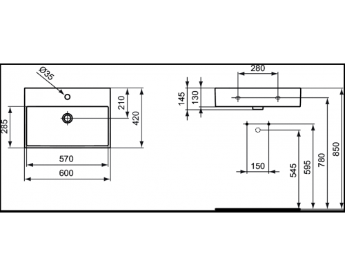 Раковина Ideal Standard Strada K077801 60 см