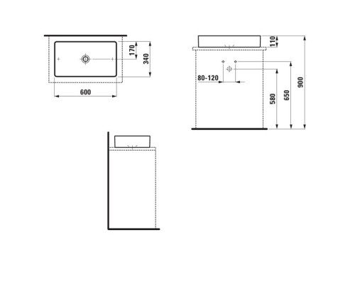 Раковина-чаша Laufen Living Square 8.1143.4.000.112.1