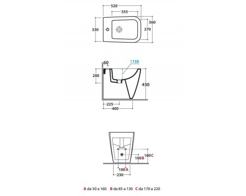 Биде Globo Stone ST010.BI*1, напольное