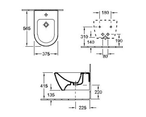 Биде Villeroy&Boch Subway 2.0 5400 0001, подвесное