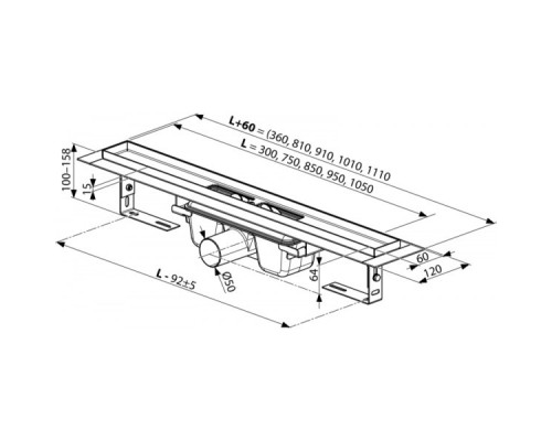 Душевой канал Ravak OZ 10°, 85 см, X01576