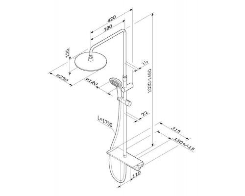 Душевая система AM.PM Spirit V2.0 F0770A400
