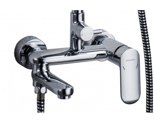 Душевая система Bravat Opal C F6125183CP-A1-RUS для ванны, круглой формы, покрытие: хром