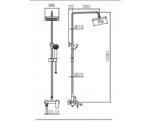 Душевая система Bravat Opal-C F6125183CP-A3-RUS