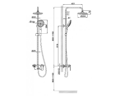 Душевая система D&K Durer Bayern DA1253701B06