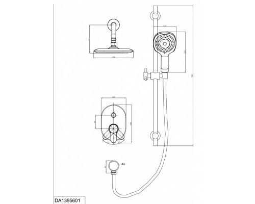 Душевой комплект D&K Rhein Marx DA1395601, хром