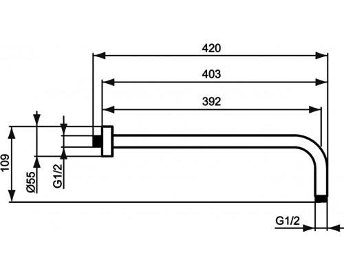 Держатель настенный Ideal Standard Idealrain, B9445AA, 40 см