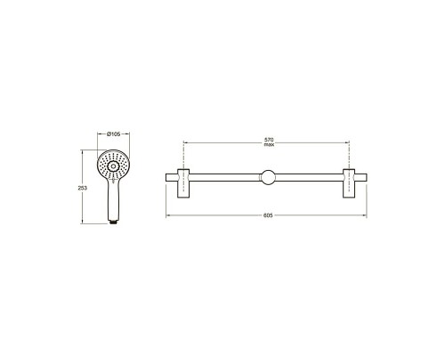 Душевой гарнитур Jacob Delafon Oscar, черный матовый, E29848-BL
