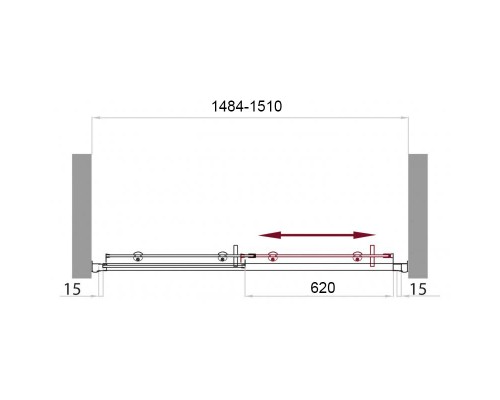 Душевая дверь в нишу BelBagno Uno UNO-BF-1-150-C-Cr 150х185 см