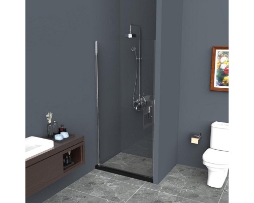 Душевая дверь в проем BelBagno Uno UNO-B-1-60, профиль хром стекло прозрачное/рифленое