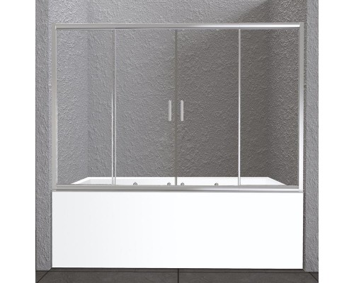 Шторка для ванны BelBagno Unique UNIQUE-VF-2-150/180-140, стекло прозрачное/матовое, цвет профиля хром