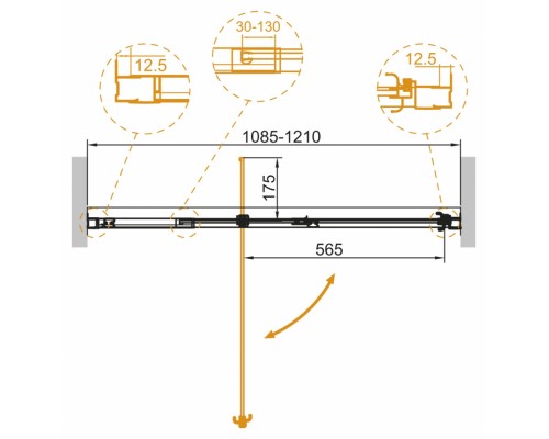 Душевая дверь Cezares Variante-B-1-110/120-C-Cr