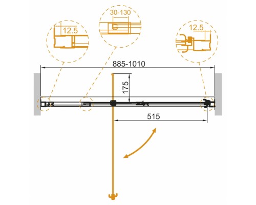 Душевая дверь Cezares Variante-B-1-90/100-C-Cr
