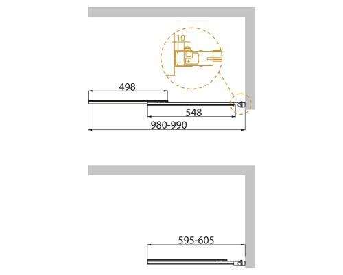 Шторка для ванны Cezares Slider, 100 х 150 см, стекло прозрачное, профиль хром, SLIDER-VF-11-100/150-C-Cr