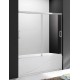 Шторка на ванну Cezares Tandem-soft TANDEM-SOFT-VF-2-180/145-C/P-Cr-IV, 180 х 145 см, стекло прозрачное/матовое, цвет профиля хром