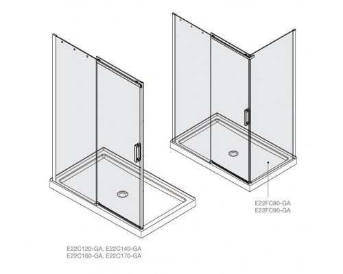 Душевая дверь Jacob Delafon Contra E22C120-GA 120*195 см