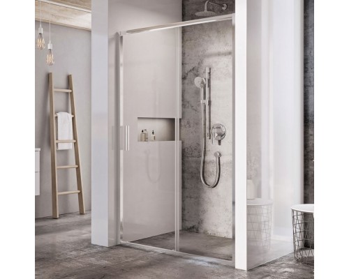 Душевая дверь в нишу Ravak Blix Slim BLSDP2-120, профиль блестящий, витраж транспарент, X0PMG0C00Z1