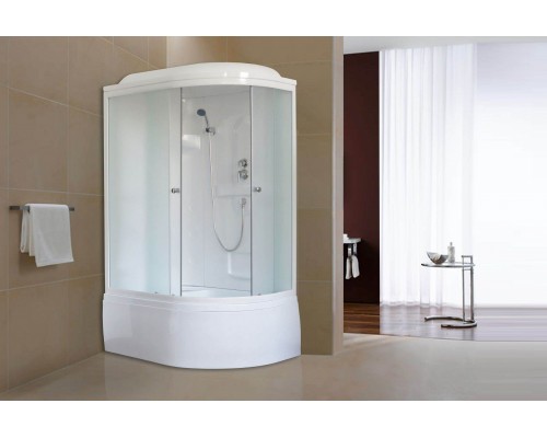 Душевая кабина Royal Bath RB8120BK2-M-L/R 120 x 80 x 217 см, двери матовые, задние стенки белые, профиль белый