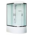 Душевая кабина Royal Bath 120 x 80 см, стёкла матовые, задние стенки белые, профиль хром, RB8120BK5-WC-CH-L/R