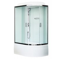 Душевая кабина Royal Bath 120 x 80 см, стёкла матовые, задние стенки белые, профиль хром, RB8120BK5-WC-CH-L/R