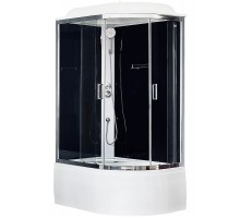 Душевая кабина Royal Bath 120 x 80 см, стёкла прозрачные, задние стенки черные, профиль хром, RB8120BK5-BT-CH-L/R