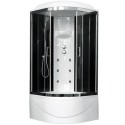 Душевая кабина Royal Bath RB100BK3-BT-CH 100 x 100 см, двери прозрачные, задние стенки черные, хром