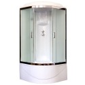 Душевая кабина Royal Bath RB100BK6-WC-CH  100 x 100 см, двери матовые, задние стенки белые, хром