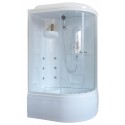 Душевая кабина Royal Bath RB8120BK2-T-L/R 120 x 80 x 217 см, двери прозрачные, задние стенки белые, профиль белый