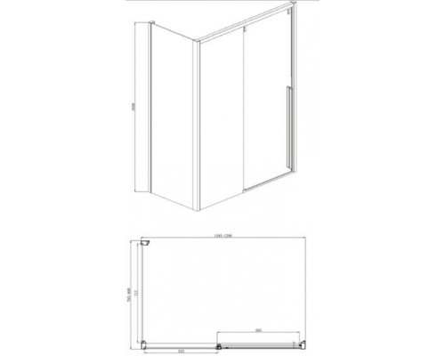 Душевой уголок Bravat Slim Line BS120.3104A, 120 x 80 x 195 см, двери раздвижные, стекло прозрачное, хром