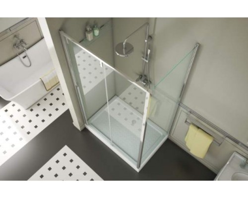 Душевой уголок Bravat Slim Line BS120.3104A, 120 x 80 x 195 см, двери раздвижные, стекло прозрачное, хром