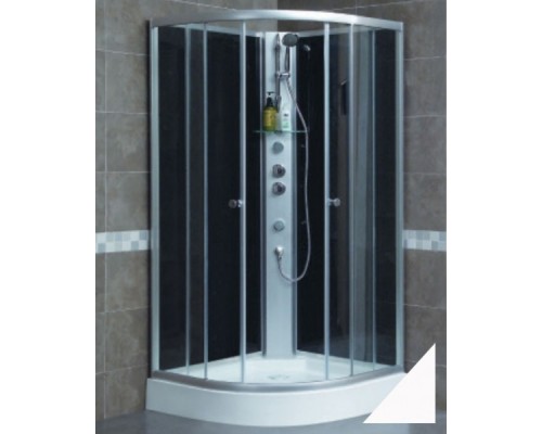 Душевой уголок Bravat Waterfall 90 х 90 x 215 см, двери раздвижные, стекло прозрачное, хром, BC090.6100A