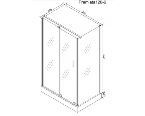 Душевой уголок Cerutti 120 х 90 см, Premiata120-6
