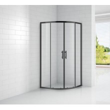 Душевой уголок Cezares 100 х 100 х 190 см, стекло прозрачное, профиль черный, ECO-O-R-2-100-C-NERO
