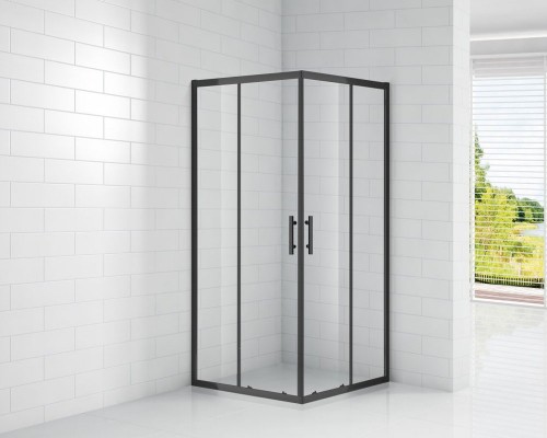 Душевой уголок Cezares ECO-O-A-2-100-C-NERO, 100 х 100 х 190 см, стекло прозрачное