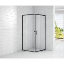 Душевой уголок Cezares ECO-O-A-2-90-C-NERO, 90 х 90 х 190 см, стекло прозрачное