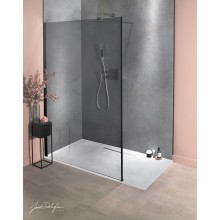 Душевой уголок Jacob Delafon Contra Walk In, 110 см, профиль черный, стекло прозрачное, E22W100-BLV