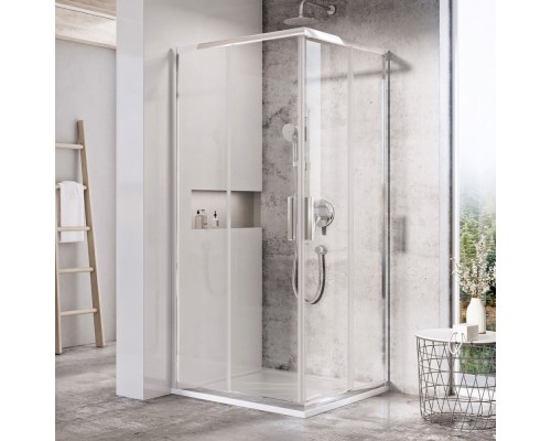 Душевой уголок Ravak Blix Slim BLSRV2-90, 90 х 90 см, профиль блестящий ,витраж транспарент, X1LM70C00Z1