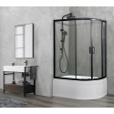 Душевой уголок Royal Bath BK, 120 х 80 х 200 см, стекло прозрачное, профиль черный, RB8120BK-T-BL L/R