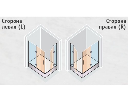 Душевой уголок Vegas Glass AFA-F Lux, 110 x 100 x 199.5 см, профиль глянцевый хром, стекло флёр-де-лис