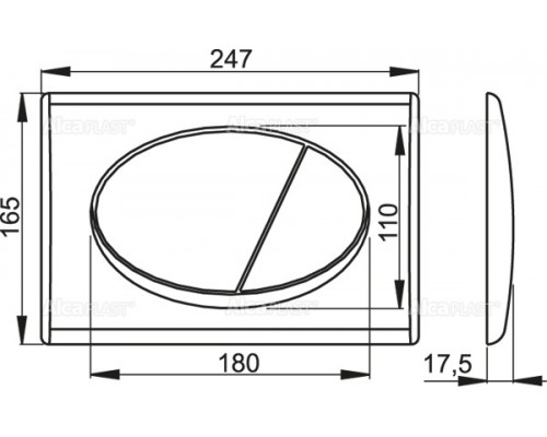 Кнопка смыва AlcaPlast M71, хром глянцевый