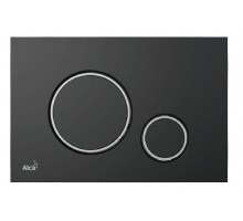 Клавиша смыва AlcaPlast M778, черный матовый, хром глянец