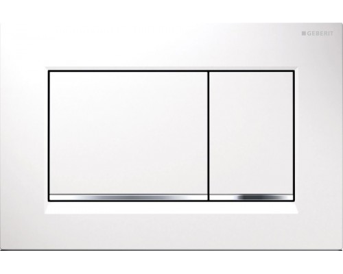 Клавиша Geberit Omega Type 30 115.080.KJ.1, белая, глянцевый хром Клавиша Geberit Omega Type 30 115.080.KJ.1, белая, глянцевый хром