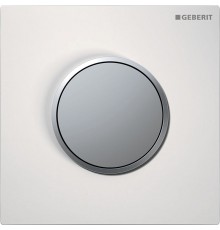 Ручной пневмопривод Geberit Type 10 для писсуара, клавиша и кольцо - хром матовый, панель - белая, 116.015.KL.1