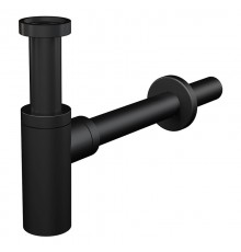 Сифон для раковины AlcaPlast A400BLACK DN32 Design цельнометаллический, цвет - черный матовый