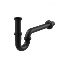Сифон для раковины AlcaPlast A4320BLACK, DN32, U-форма с накидной гайкой 5/4 дюйма, цвет - черный матовый