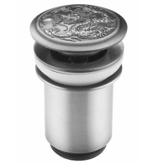 Донный клапан Zorg Antic AZR 1 SL, с переливом, матовое серебро