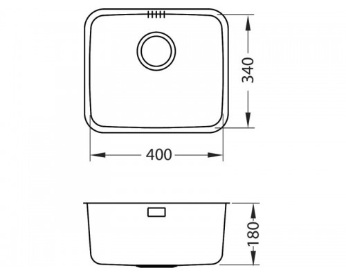 Мойка кухонная Alveus Luno 20 SAT 90 FI 1128740 340х400 мм, нержавеющая сталь