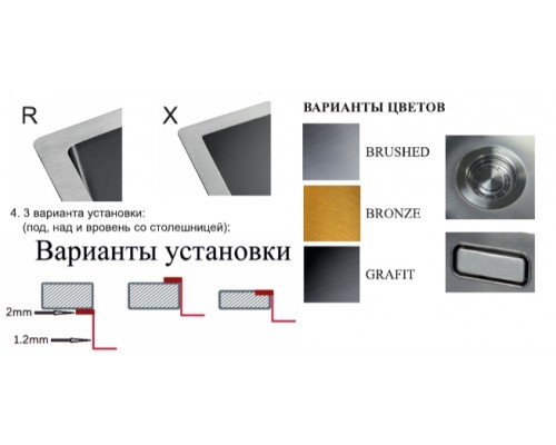 Мойка Zorg Light ZL R 450510 Bronze, 45 х 51 см, бронза