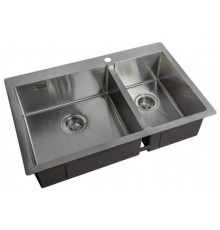 Мойка Zorg Light ZL R 780-2-510-L/R, 78 х 51 см, брашированная матовая нержавеющая сталь